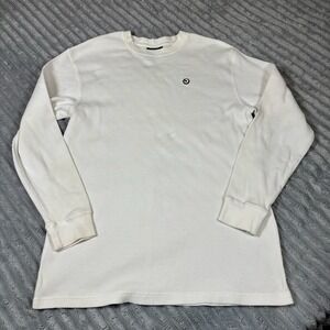 South Pole Men's Long Sleeve White Waffle Weave Crew Neck Tee Size XL